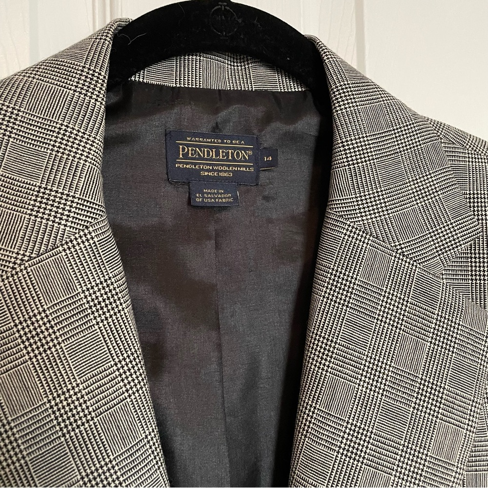 Pendleton Womens Blazer Jacket Gingham Plaid Blac… - image 3